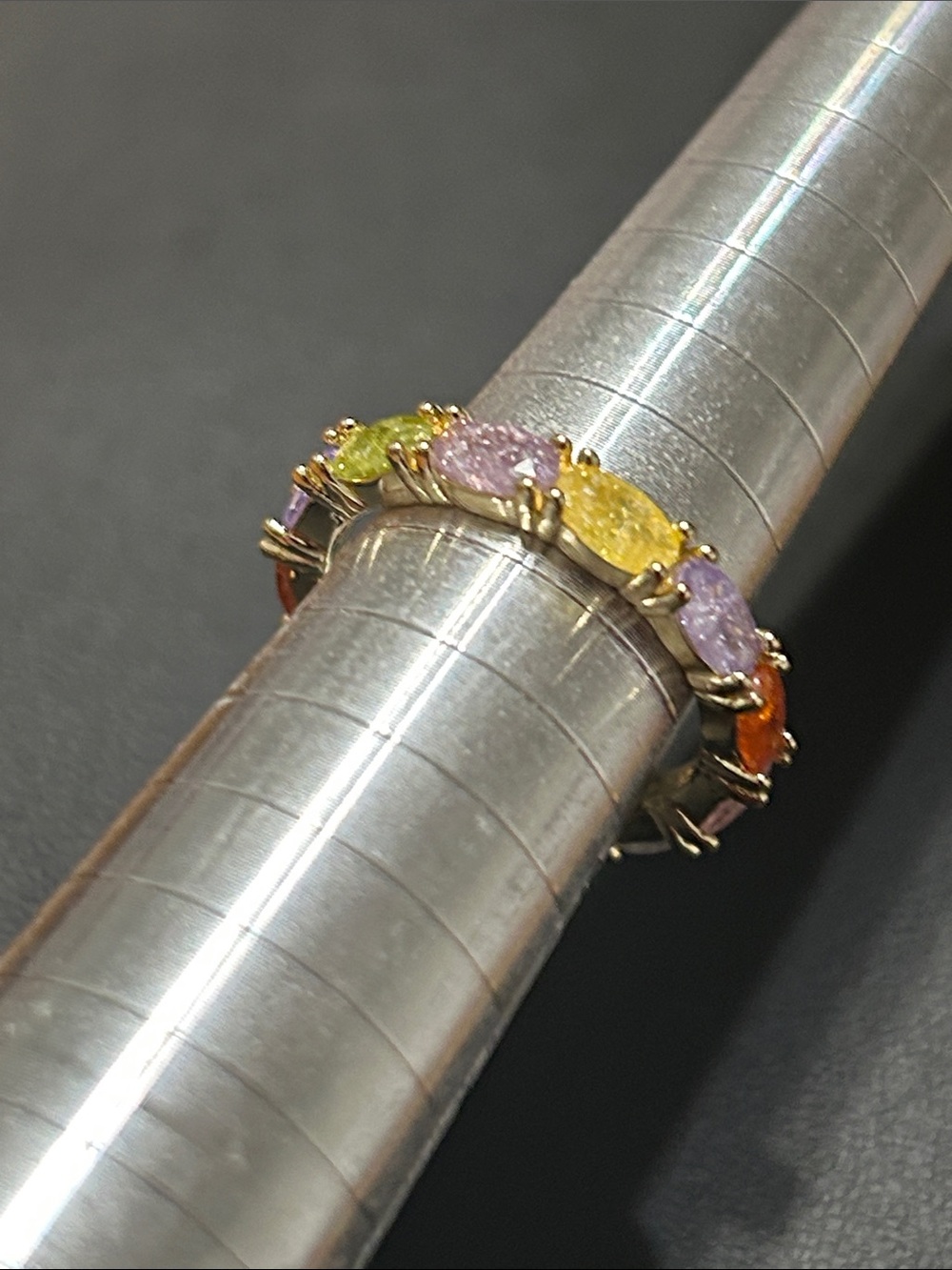 New multicolored gold ring, ~5.5